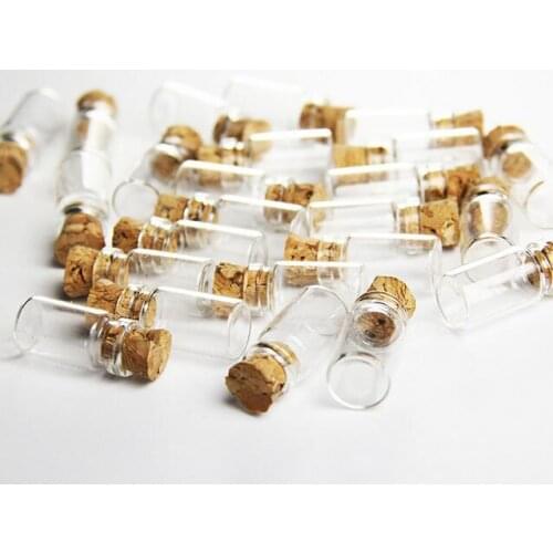 11x22mm Wholesale 500pcs Empty Glass Bottle Wishing with Corks Pendant DIY jewelry Finding