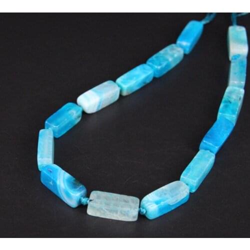 15.5"/strand Natural Blue Agates Rectangular solid Nugget Pendant Beads,Onxy Gems Stone Loose Beads For Bracelat Jewelry Making
