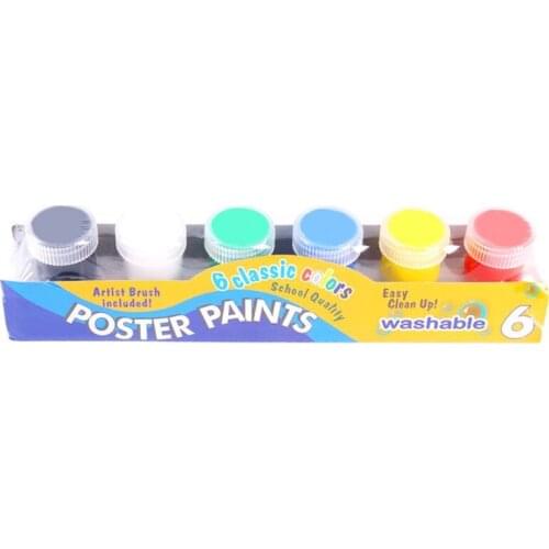 20ml 12 Bright Colors Washable Gouache Paint for Kids School Finger Paint HX6A