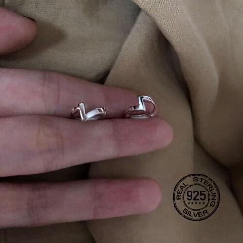 925 Sterling Silver Earrings For Women Lightning Geometric Retro Cute Design Fashion Men Lady Gift Jewelry INEFFA Anti-Allergic