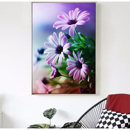 New Beautiful Purple Flower Diy 5D Diamond Painting Embroidery Cross Stitch Full Diamond Mosaic Picture Pasted Needlework Decor