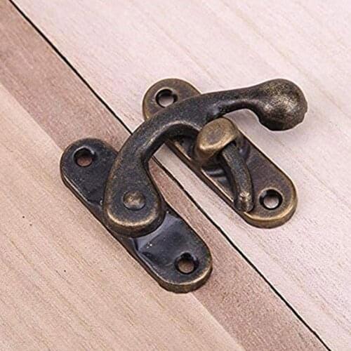 Antique Vintage Latch Catch Jewellery Box Hasp Pad Chest Buckle Concealed Lock Box Hook Hinges Gift Accessories A8B3