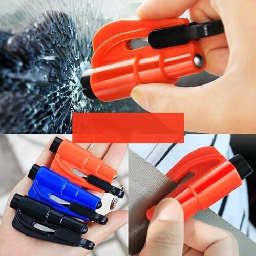 Wonderlife Car Safety Hammer Spring Type Escape Hammer Window Breaker Punch Seat Belt Cutter Hammer Key Chain