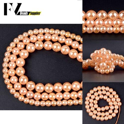 6/8/10/12mm Natural Orange Cracked Crystal Stone Beads Loose Spacer Beads For Jewelry Making Diy Necklace Bracelet Accessories
