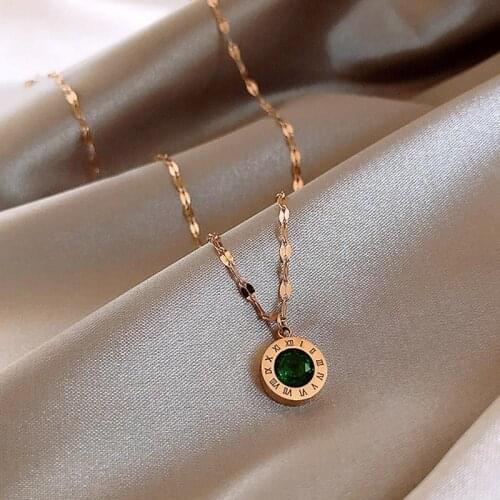 Roman Numeral Necklace Round Female Fashion Letter Clavicle Chain Simple Temperament Circle Pendant Women Luxury Jewelry