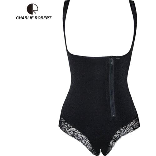 CR Plus Size 5XL 2019 Latex Womens Body Shaper Post Liposuction Girdle Clip Zip Bodysuit Vest Waist Shaper Reductoras Shapewear