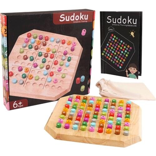 Wooden Sudoku Puzzle Game Brain Teaser Board Game Intense Training Boys Girls Learning & Education Science Toys