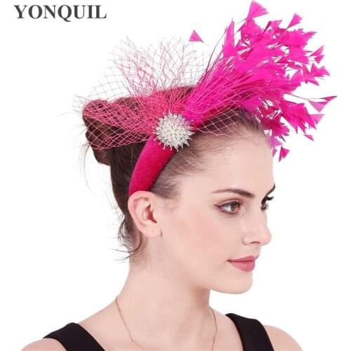 Elegant Women Classic Wedding Headwear Ladies Nice Cockrail Hair Band Fascinators Accessories Mesh Headdress For Princess Ladies