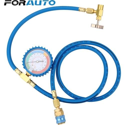 FORAUTO R134A Car Air Conditioning Refrigerant Recharge Hose Reparing Tools Pressure Gauge Measuring Kit Car Accessories