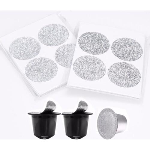 40pcs Seals Refill Nespresso Coffee Capsulas Stickers Refillable Nespress Coffee Pod Films Reusable Italian Coffee Filters Lids
