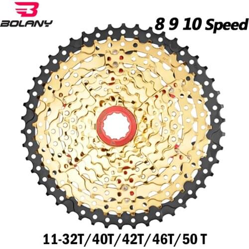 BOLANY MTB Bicycle Freewheel 8 9 10 Speed 32 40 42 46 50T Mountain Bike Cassette Cogs Sprocket for Shinamo SRAM Bicycle Parts