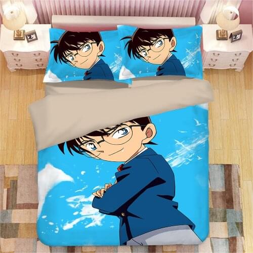 Detective Conan 3D bedding set Duvet Covers Pillowcases anime Detective Conan comforter bedding sets bedclothes bed linen
