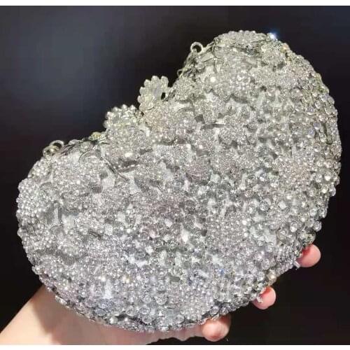 Luxury Rhinestone Gemstone Handbags Women Crystal Bags Designer High Quality Lady Diamond Dinner Banquet Purses Small Phone Bag