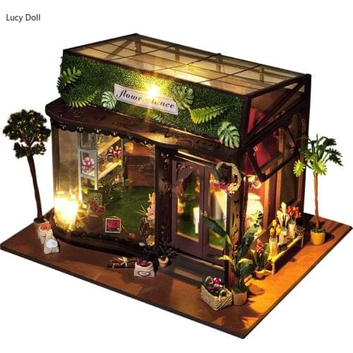 Diy Assemble Doll House Toy Wooden Miniatura Doll Houses Handmade Doll House Toys With Furniture Led Lights Kids Birthday Gifts