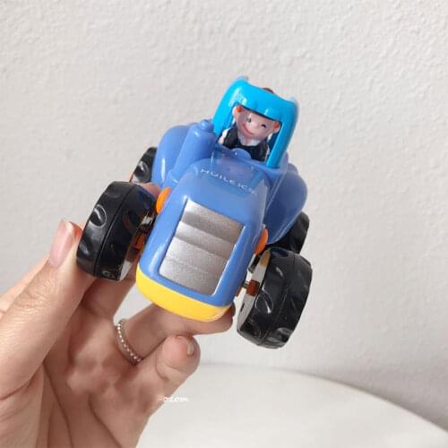 Mini Anime Image Cartoon Bulldozer Engineering Truck Blue Tractor Children Inertia Resistance to Slippery Baby Funny Toy