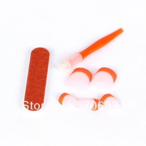 French Nail Tips Full Cover 3D False Nails 1boxs/lot French Manicure Acrylic Nails Supplies Pre Design Nail Tips