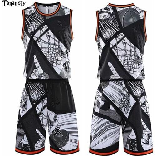 Blank Basketball Jersey Sets Men basketball uniform Women Sport Kit Clothing Breathable jerseys Sleeveless Shirts Suit 2020