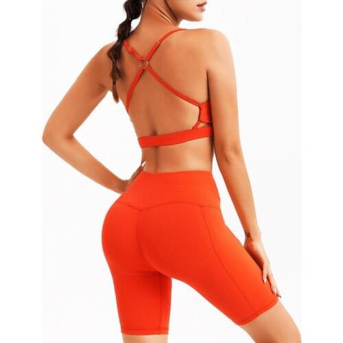 WHOUARE Women Yoga Training Suit Gym Wear Fitness Bra and Seamless High Waist Yoga Pants Breathable Workout Clothes for Running
