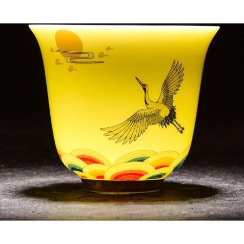 NEWYEARNEW 1piece 50ML Ceramic Tea Wine Cup Set Accessorie Retro Tableware Wedding Business Gift