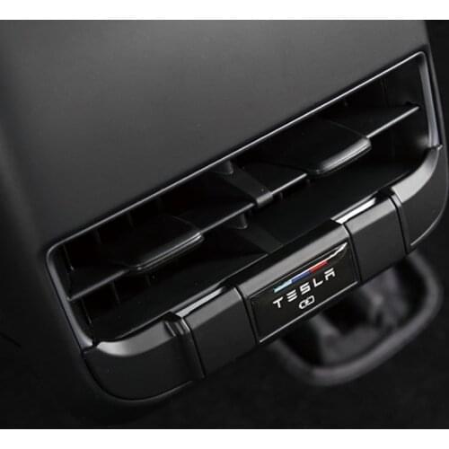 Car Air Outlet USB Charging Port Cover Sticker Protector Rear Seat Charging Hole Sticker Cover Modification for Tesla Model 3
