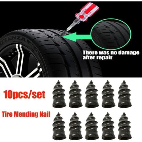 10pcs Vacuum Tyre Repair Nail For Motorcycle Tubeless Tyre Repair Rubber Nails Self-tire Repair Tire Film Nail Droppshipping