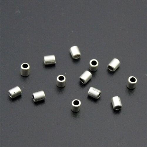 20pcs Silver Color Cylindrical Shape Alloy Beads Fit Handcraft Making A2295
