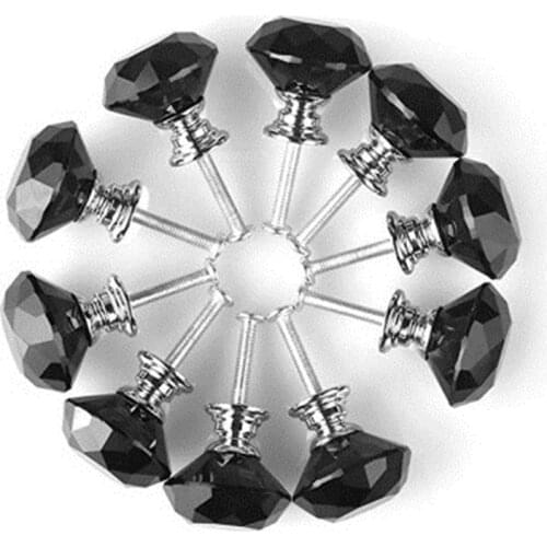 3Pcs/Lots Drawer Handle 30x30mm Crystal Diamond Handle Cabinet Door Handle Knob Handle Cabinet Handle Vermiculite Black