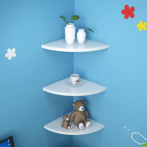3PCS Round End Hanging Wall Mount Floating Shelves Corner Bookshelf Display Racks Decoration for Bedroom Office Home (3 Boar