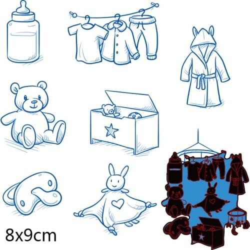 80*90mm Baby Toy New Cutting DIES Stencil DIY Scrapbook Embossing Card Craft Template Paper Photo Album