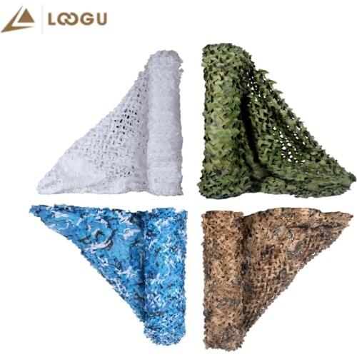 LOOGU Reinforced Army Camo Netting Military Camouflage Nets Blue Sand White Hunting Outdoor Awning Garden Shade Camping Fishing
