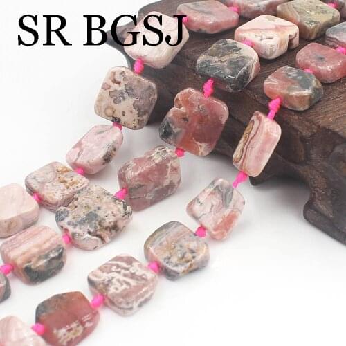 Free Ship 13-15mm Square Black Rhodonite Natural Genuine Gems Stone Jewelry Making Beads Strand 15"