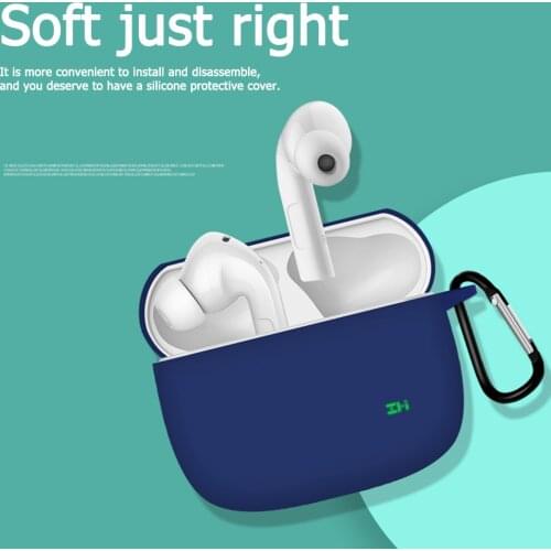 Cover with Keychain for ZMI PurPods Pro Case Wireless Headphone Liquid Silicone Protector Case Anti-Slip Scratch Proof