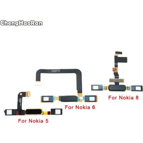 ChengHaoRan New For Nokia 5 6 8 Home Button Back Key Touch ID Fingerprint Sensor Flex Cable Repair Parts