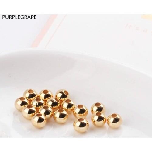 DIY earrings accessories copper plated 18K gold color small beads positioning crystal jade bracelet 20 pieces