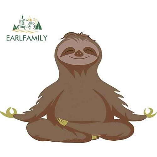 EARLFAMILY 13cm x 9.3cm for Let That Shit Go Sloth Car Stickers Sunscreen Waterproof Decals Refrigerator Laptop Car Accessoires