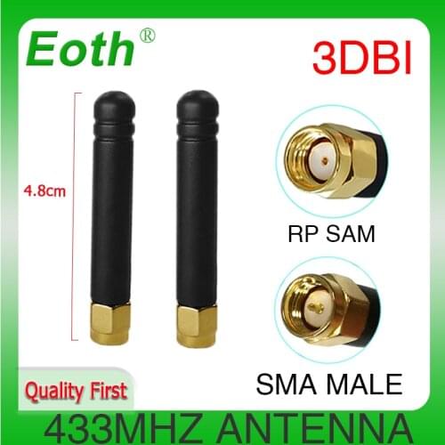 1pcs 433MHz Antenna 3dbi SMA Male Connector Plug 433 MHz Directional Antena Small Size 433m Antenne for Lorawan watermeter