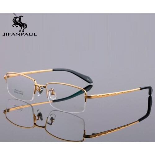 JIFANPAUL Half frame front frame flexible plastic temple optical glasses unisex glasses full frame metal glasses free shipping