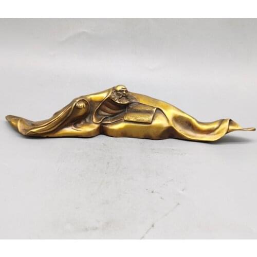 China brass DARUMA Patriarch paper weight crafts statue