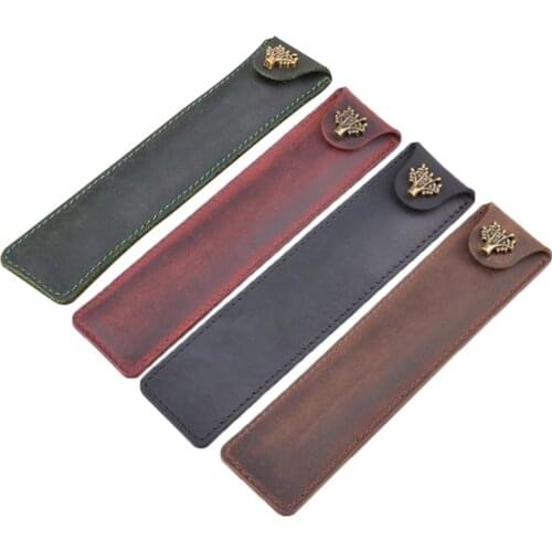 Leather Pen Holder Color Options Fountain Pen Pouch Pencil Holder Handmade Ballpoint Pen Protective Sleeve Cover For Office