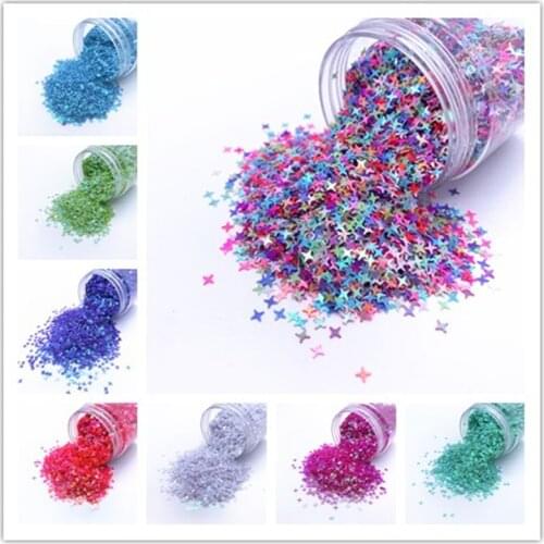 15g About 7500Pcs Monochrome 4mm Sequins Colorful Star Round Loose sequin Sewing Wedding Craft