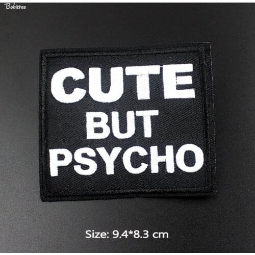Black Letters Cute iron Patches for Clothing Creative Badge Stripe on Embroidered Applique Stickers Sewing Supplies