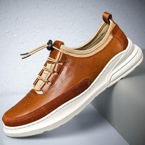 Men Oxfords Genuine Leather Dress Shoes Brogue Lace Up Mens Casual Shoes Luxury Brand Moccasins Loafers Men Sneakers