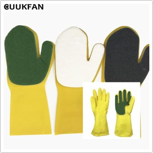 Washing Up Gloves Melamine Dish Sponge Dishwashing Glove Kitchen Garden Cleaning Magic Sponge Scouring Cloth Latex Gloves