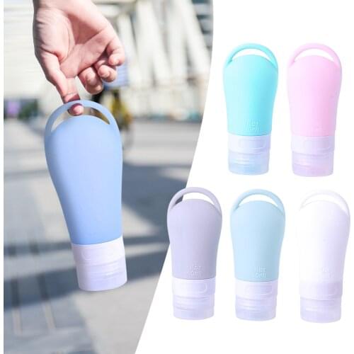 38/60/90ml Portable Silicone Travel Bottle Empty Container With Retractable Buckle Refillable Cosmetics Shampoo Liquid Bottle
