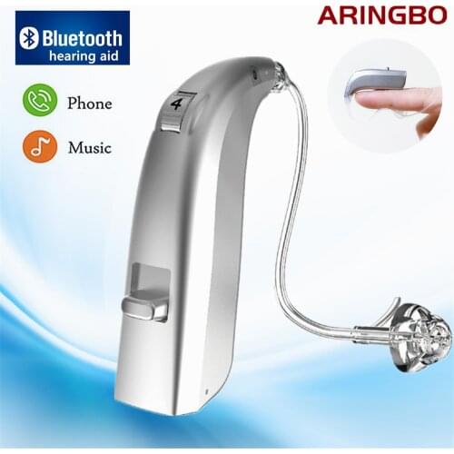 Rechargeable Hearing Aid Digital BTE Bluetooth Hearing Aids Adjustable Tone Sound Amplifier Portable Deaf Elderly Hearing Aid