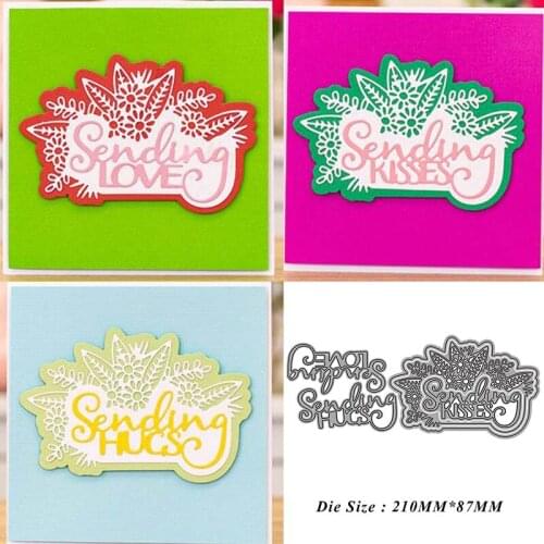 Letter Sending Kisses Hugs Love Metal Cutting Dies Cut Die Mold Card Scrapbook Paper Craft Knife Mould Blade Punch Stencils 2021