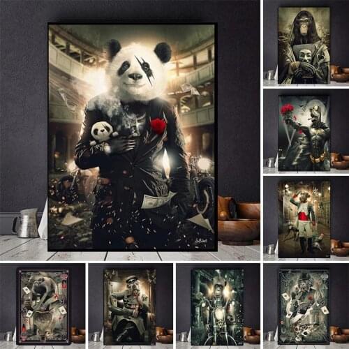 Sylvain Binet Poster Retro Fictional Character Macaque Wall Art Canvas Painting Print Abstract Picture Living Room Home Decor