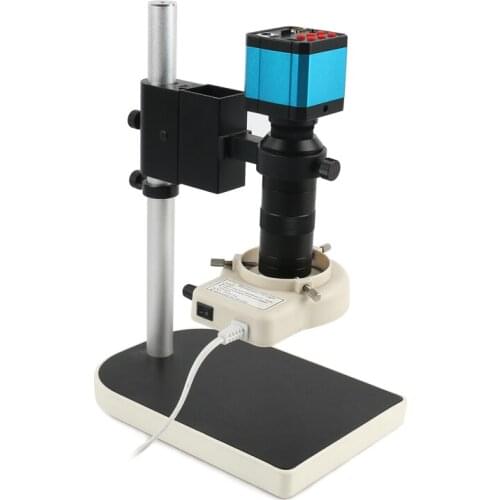18MP 1080p 60FPS HDMI USB Industrial Electronic Digital Video Microscope Camera C MOUNT + Microscope Stand For PCB IC Soldering