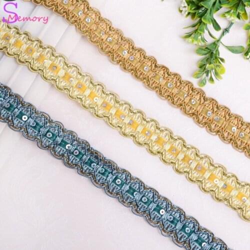 12M 2.5cm Sequin Color Curtain Lace fabric Ribbon Trim Fringe DIY accessories for Dress Sofa Cushion Pillow Clothing Decoration
