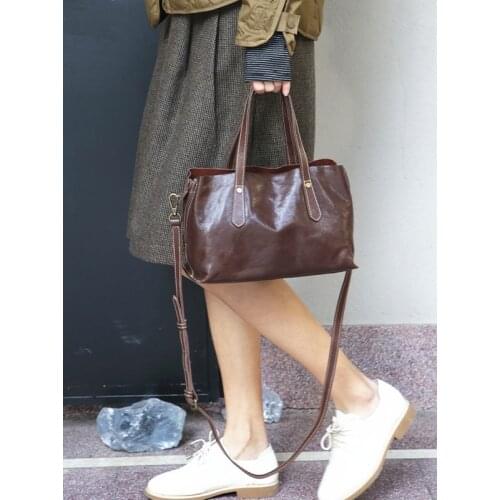 Handmade Luxury Soft Vegetable Tanned Cowhide Tote Handbag Casual Shoulder Bag Designer Female Bolsa High-quality Hobo Satchel